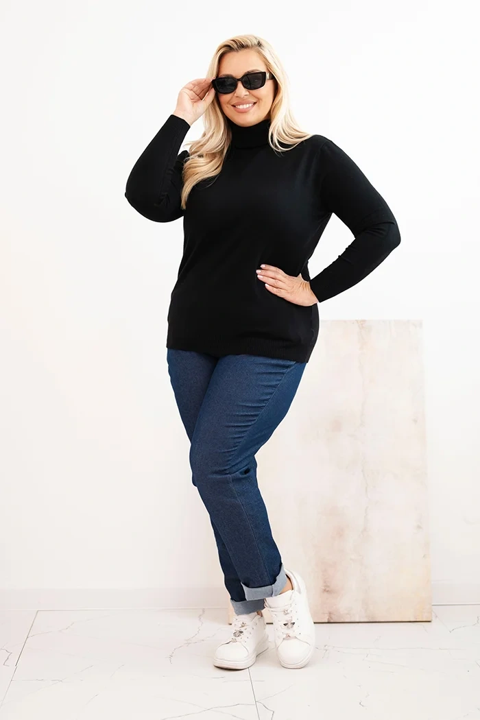34753_1 Plus Size megztinis aukštu kaklu - Image 2