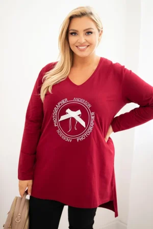 Plus Size palaidinė su ilgesne nugara