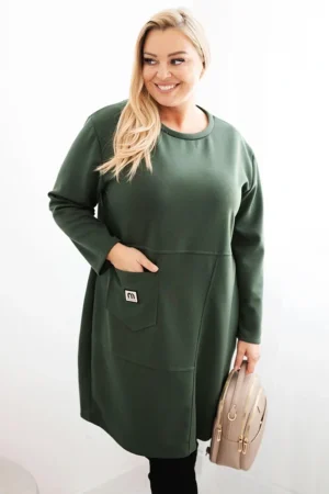 Plus Size suknelė su kišene