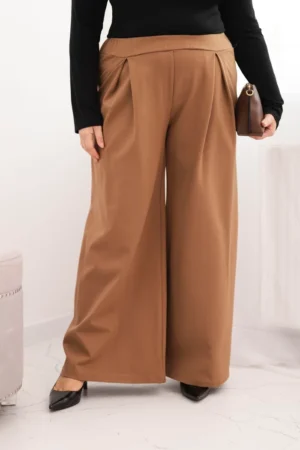 Plus Size kelnės plačiomis klešnėmis