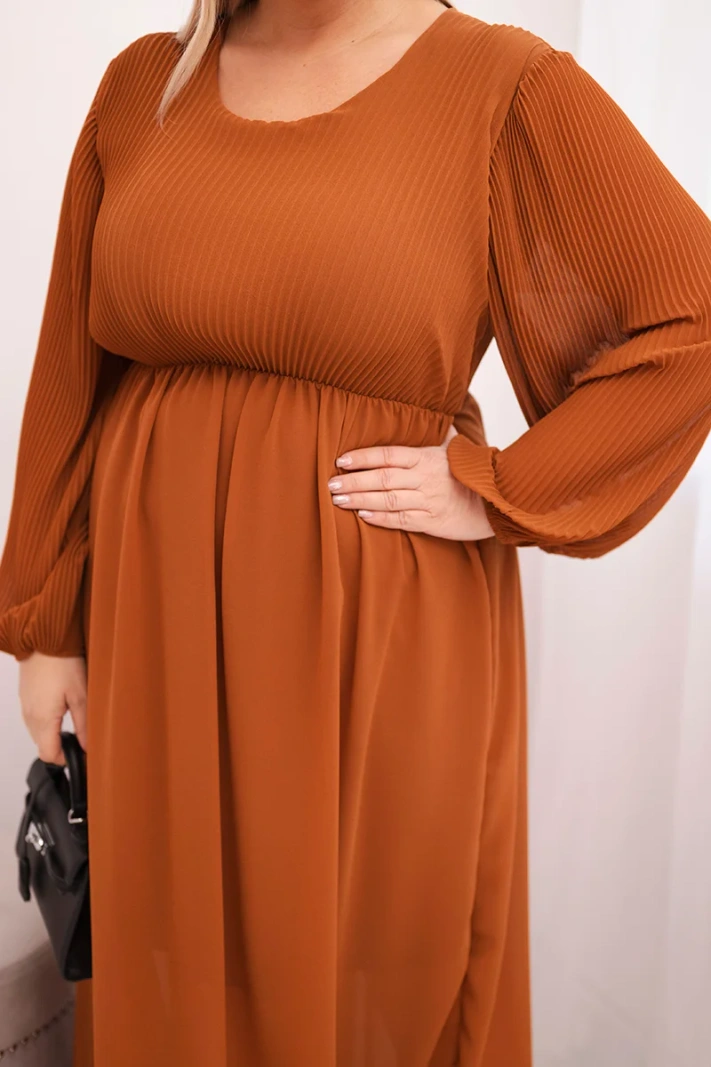 36830_3 Plus Size plisuota suknelė ilgomis rankovėmis - Image 4