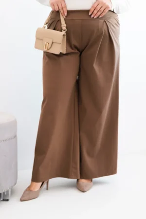 Plus Size plačiakelnės su klostėmis
