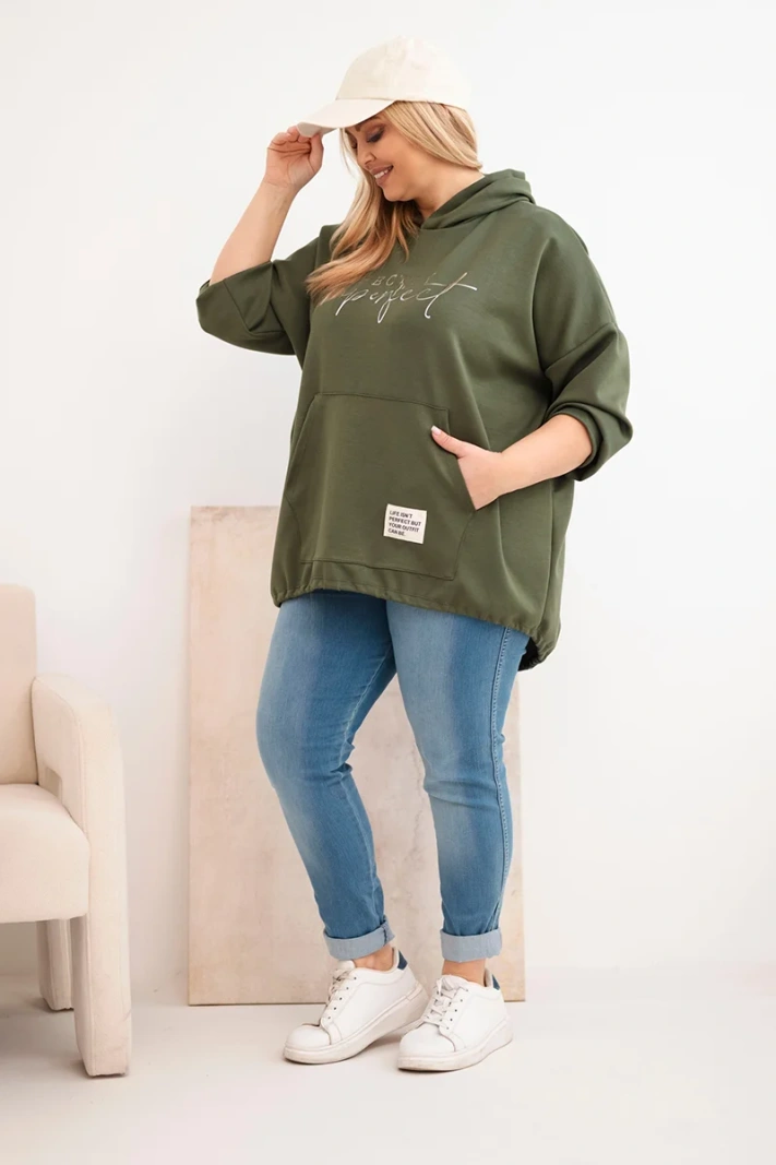 38160_1 Plus Size asimetriškas džemperis su gobtuvu - Image 2