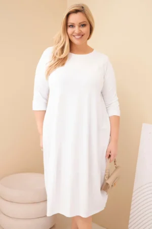 Plus Size medvilninė midi suknelė