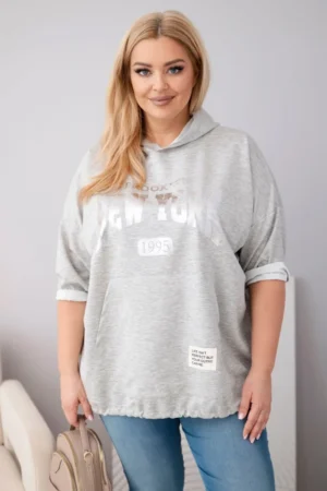 Plus Size džemperis su gobtuvu