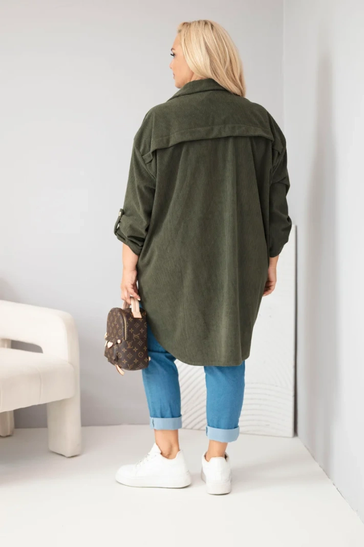 41246_2 Plus Size velveto faktūros marškiniai - Image 3