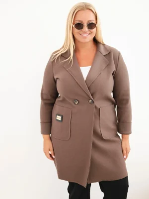 Plus Size paltas su didelėmis kišenėmis
