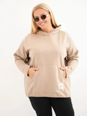 Plus Size oversize džemperis su gobtuvu