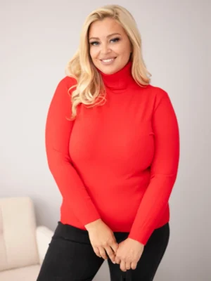 Plus Size megztinis aukštu kaklu