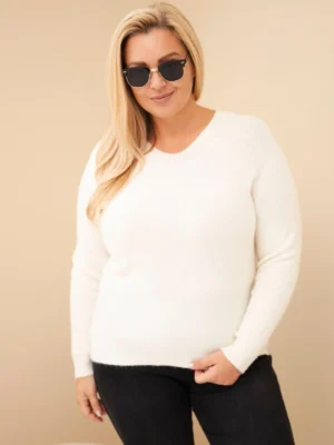 Plus Size megztinis iš kūdikių alpakos vilnos