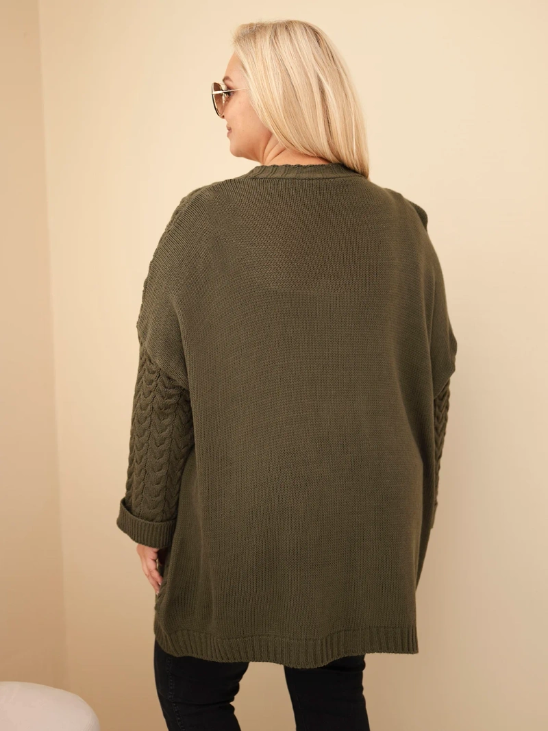 41946_2 Plus Size kardiganas su pynimo raštu - Image 4