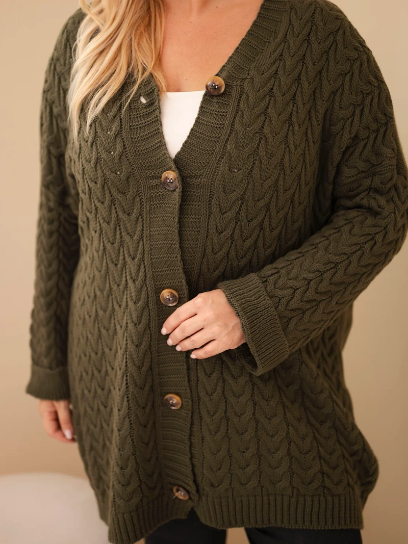 41946_4 Plus Size kardiganas su pynimo raštu - Image 2