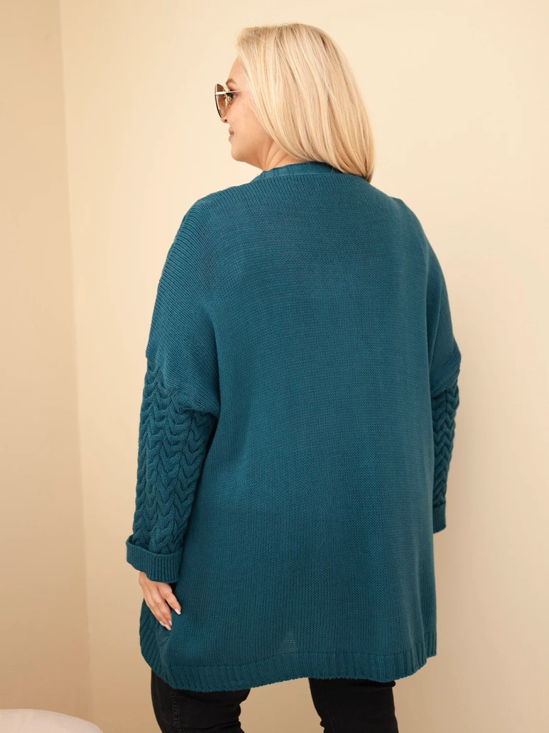 41947_2 Plus Size kardiganas su pynimo raštu - Image 4