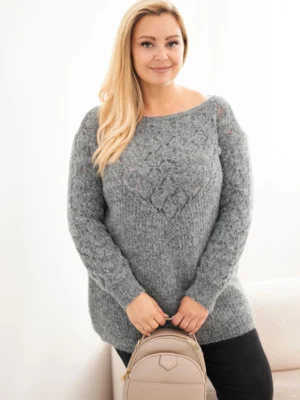 Plus Size megztinis ilgomis rankovėmis