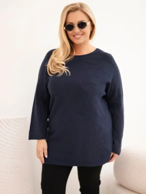 Plus Size megzta palaidinė laivelio iškirpte