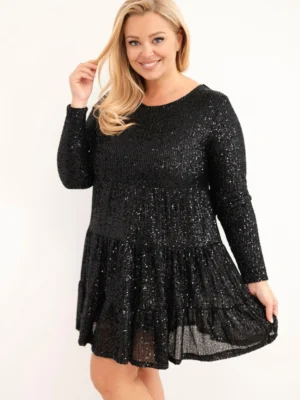 Plus Size suknelė su blizgučiais