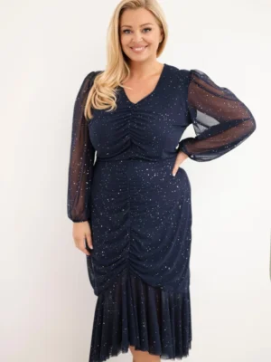 Plus Size suknelė su raukiniais