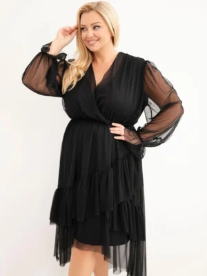 Plus Size suknelė su vyniojama iškirpte