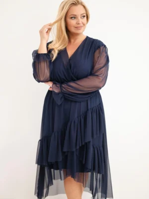 Plus Size suknelė su vyniojamu kirpimu