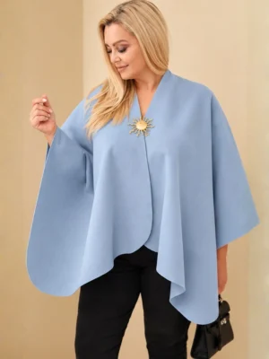 Plus Size pončo palaidinė su sage